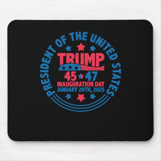トランプ45 47就任式の日1月20日おもしろい マウスパッド (正面)