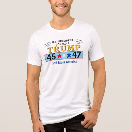 トランプ45 47就任式2025赤白青 トライブレンドＴシャツ (正面)