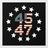 トランプ45 47星ヴィンテージアメリカ国旗 ウィンドウサイン (シート)