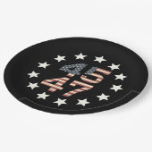 トランプ45 47星ヴィンテージアメリカ国旗 ペーパープレート (アングル)