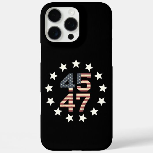 トランプ45 47星ヴィンテージアメリカ国旗 Case-Mate iPhoneケース (裏面)