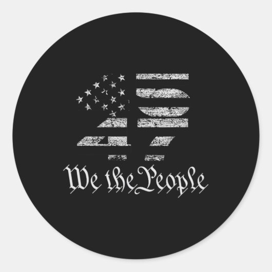 トランプ45-47米国国旗2024選大統領の択 ラウンドシール (正面)