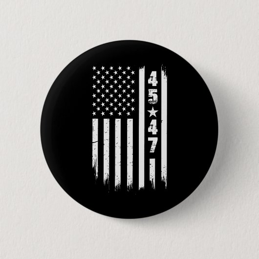 トランプ45 47米国国旗 缶バッジ (正面)
