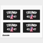 トランプ45 47 2024大統領 長方形シール (シート)
