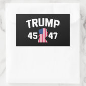 トランプ45 47 2024大統領 長方形シール (バッグ)