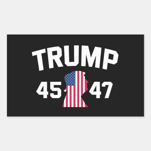 トランプ45 47 2024大統領 長方形シール (正面)