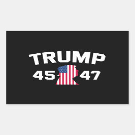 トランプ45 47 2024大統領 長方形シール