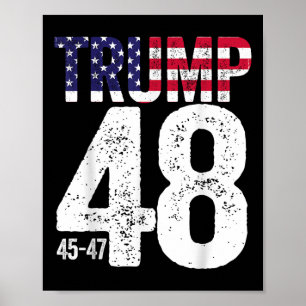 トランプ45-47-48アメリカ国旗2028 大統領の ポスター