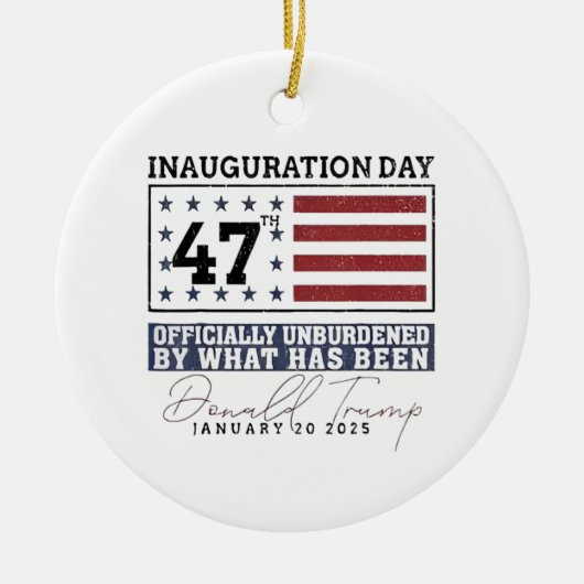 トランプ47によって正式に負担を負わない セラミックオーナメント (正面)