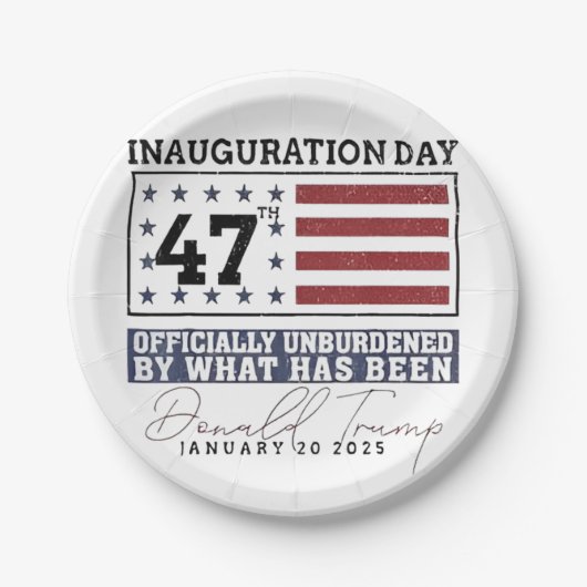 トランプ47によって正式に負担を負わない ペーパープレート (正面)