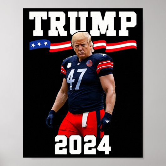 トランプ47サッカージャージー2024米国国旗トランプVance ポスター (正面)