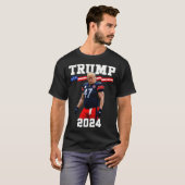 トランプ47サッカージャージー2024米国国旗トランプVance Tシャツ (正面フル)