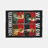 トランプ47位ウォン我々は選挙就任式2024 Rに勝った フリースブランケット (正面(横))