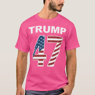 トランプ47愛国家族友人女の子の男の子のシャツ Tシャツ