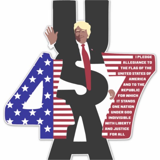 トランプ47米国 シール (正面)