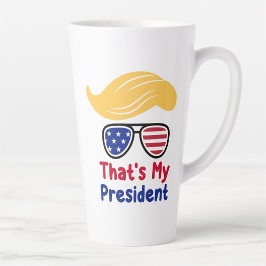 トランプ47 - それが私の大統領だ カフェラテマグ (右)