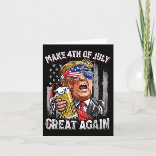トランプ7月の4日を作る再素晴らしび男性が飲む カード (正面)