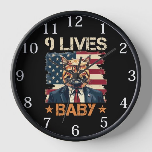 トランプ9つの命ベイビー 壁時計 (正面)