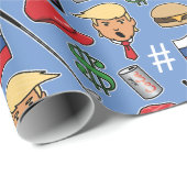 トランプ、お金、バーガー、ゴルフ、ロシアと偽のニュース ラッピングペーパー (ロールコーナー)