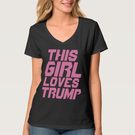 トランプ「この女の子はトランプが大好き」のTシャツ Tシャツ (正面)