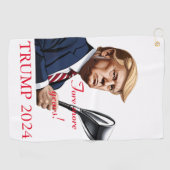 トランプ：もっと偉大な年を！ ゴルフタオル (横)