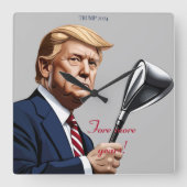 トランプ：もっと偉大な年を！ スクエア壁時計 (正面)