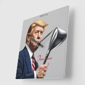 トランプ：もっと偉大な年を！ スクエア壁時計 (傾斜)