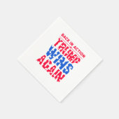 トランプ – アクションに戻るトランプが再び勝利 スタンダードカクテルナプキン (角)