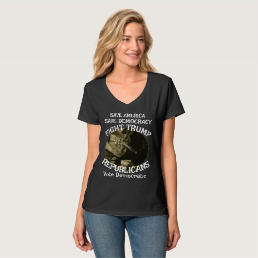 トランプ アドルフ Vネック Tシャツ (正面フル)