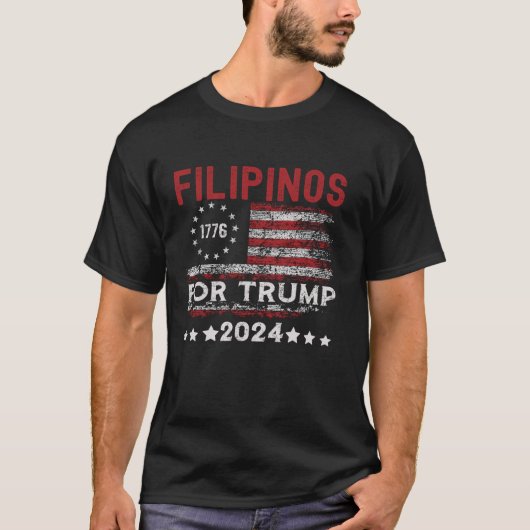 トランプ・アメリカとフィリピンのためのフィリピン人パトリ Tシャツ (正面)