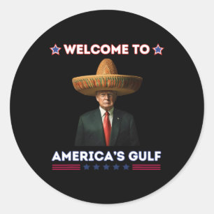 トランプ・アメリカのメキシコ湾大統領トランプおもしろい ラウンドシール