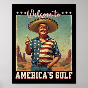 トランプ・アメリカのメキシコ湾大統領トランプ・ソンバー ポスター