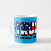 トランプ!アメリカの方が良い!MUGライトブルー コーヒーマグカップ (正面左)