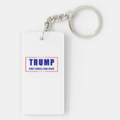 トランプ：アメリカを再び笑わせる！ – ポリユーモアのあるティ キーホルダー (裏面)