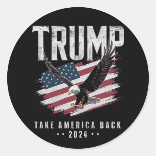 トランプ アメリカを取り戻せ 2024年 選挙 ヴィンテージ ラウンドシール (正面)