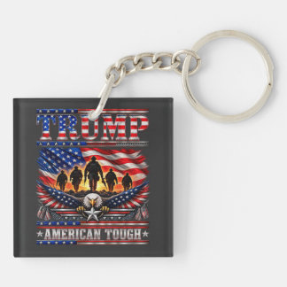 トランプ アメリカン タフ パトリオティック キーホルダー