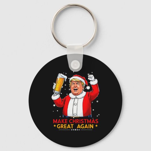 トランプ アメリカ国旗 クリスマスを再び偉大に キーホルダー (正面)