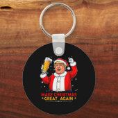 トランプ アメリカ国旗 クリスマスを再び偉大に キーホルダー (正面)