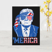 トランプ アメリカ国旗 4th July カード (黄色い花)