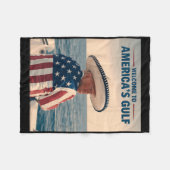 トランプ・アメリカ大統領メキシコ湾ソンブレロ・アメ フリースブランケット (正面(横))