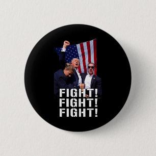 トランプ・アメリカ祈に対する最初のポンピングされた戦い 缶バッジ