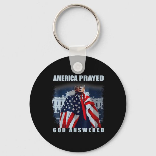 トランプ・アメリカ祈神が答えた キーホルダー (正面)