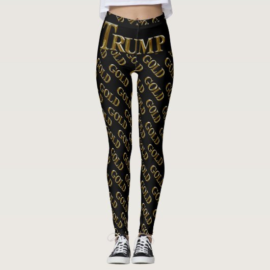 トランプ アメリカ ゴールド レギンス (正面)
