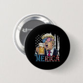 トランプ アメリカ 7月4日 男性 ビール ジョーク 缶バッジ (正面&裏面)