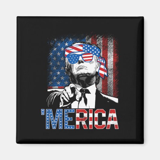 トランプ アメリカ 7月4日 47代大統領 アメリカ国旗 マグネット (正面)