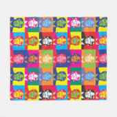 トランプ・アーポップ・アートのト大統領 フリースブランケット (正面(横))