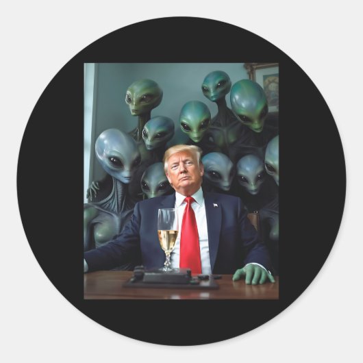 トランプ エイリアン 執務室 写真 未確認航空現象 UFO 地球外生命体 ラウンドシール (正面)