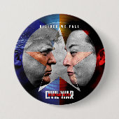 トランプ・エロン南北戦争ドナルド対ムスク政治 缶バッジ (正面)