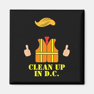 トランプ オレンジ ベスト きれいなDC 面白い ごみ トラ マグネット