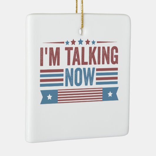 トランプ・カマラディベートを大統領の話す セラミックオーナメント (右)